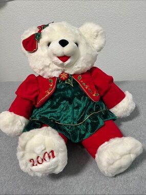 Snowflake Teddy 2001 Christmas Bear Plush Collectible